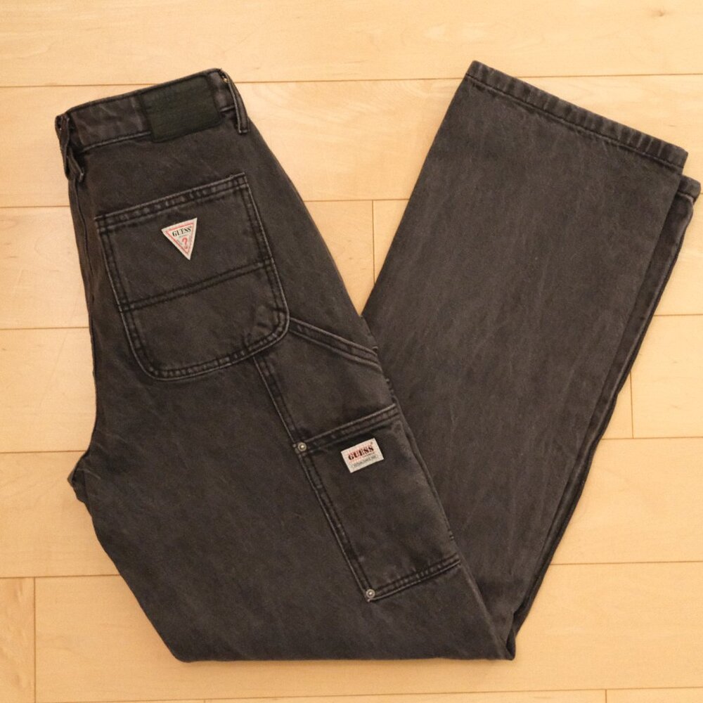 GUESS Originals Kit Carpenter Jeans – Black Wash, Rigid Denim (Size 27)